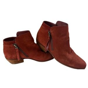 Sam Edelman Packer Ladies 8, Spicy Rust Colour Soft Suede Side Zipper Bootie